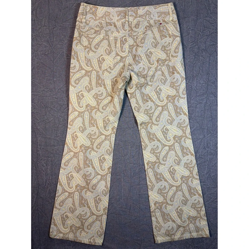 Tommy‎ Hilfiger Jeans Womens Tan Paisley Corduroy Bootcut Pants Size 12 34x31